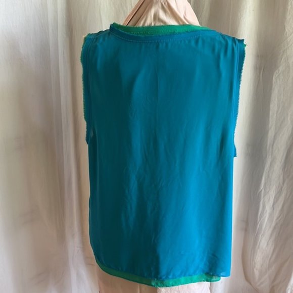 Michael Studio Layered Tank Top in Blue and Green - Picture 2 of 7